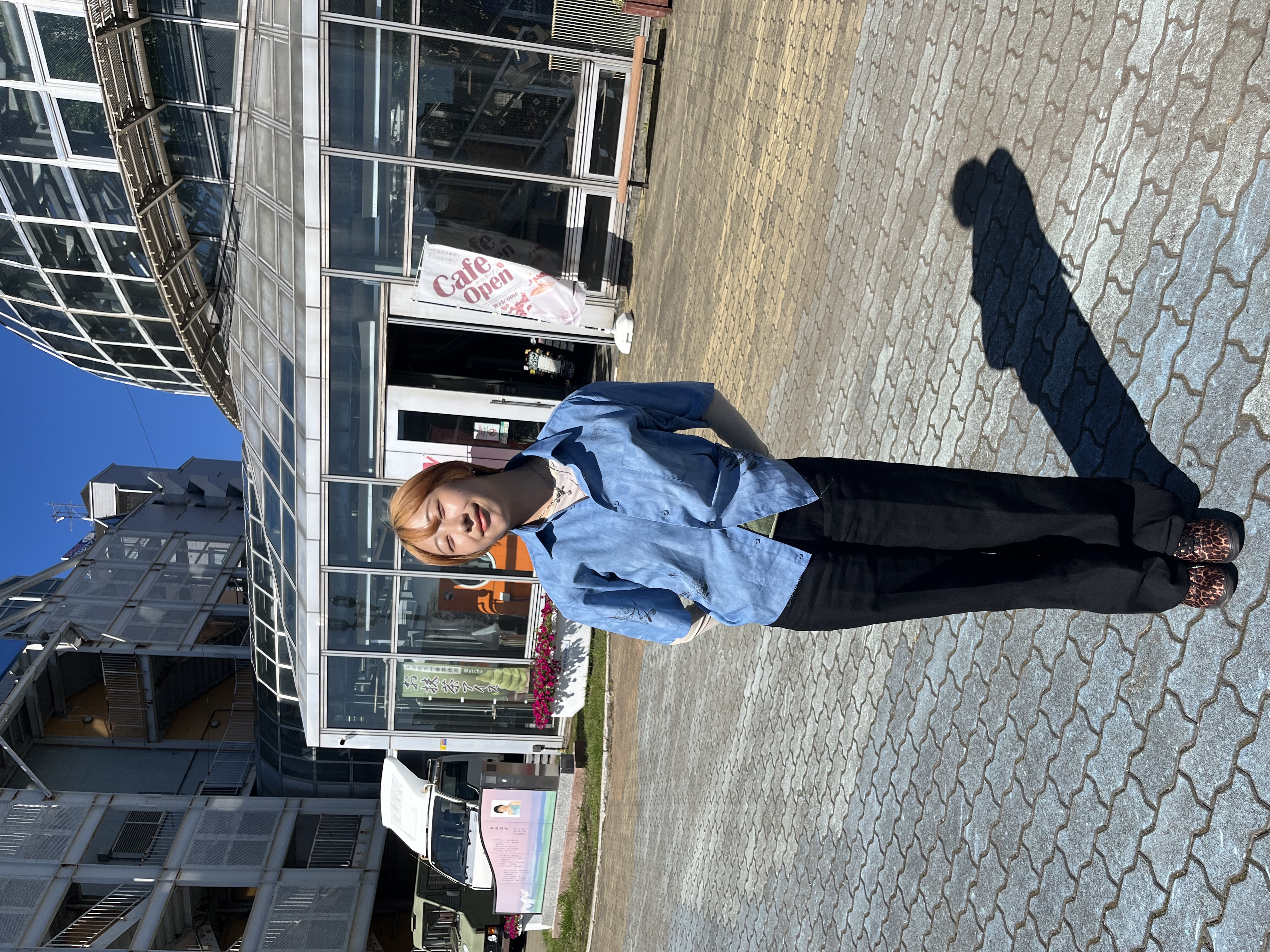 制服シャツ（草花拓＋藍）